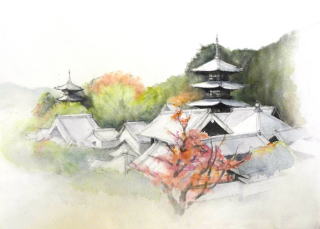 當麻寺の秋