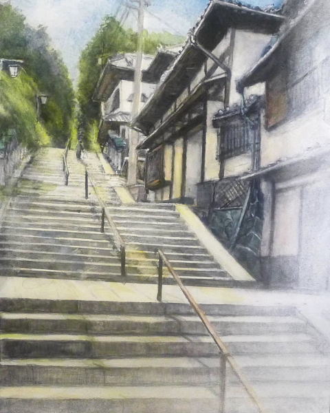 夏の石段をゆくー宝山寺参道ー