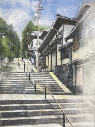 宝山寺・夏の石段をゆく